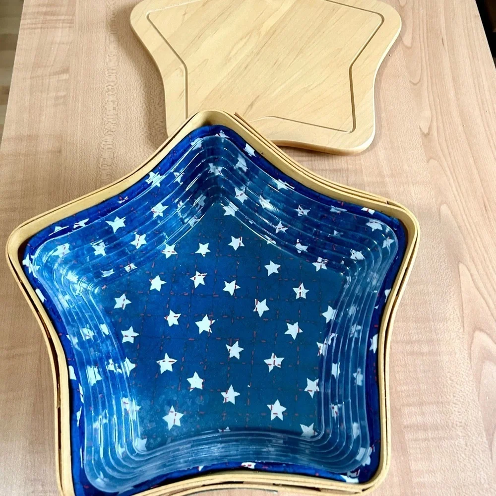 Longaberger basket 2001 Christmas Collection SHINING STAR COMBO liner/protector